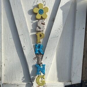 Spring Wall Decor with Yellow and Blue Accents